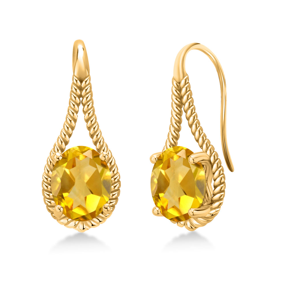 Citrine - November_Earrings in 925 Yellow Gold Plated Silver