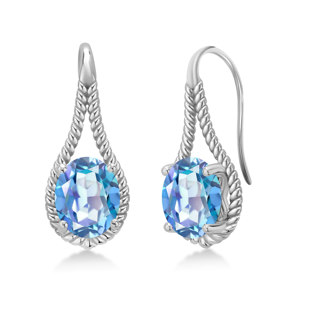 Millennium Blue Mystic Quartz_Earrings in 925 Sterling Silver