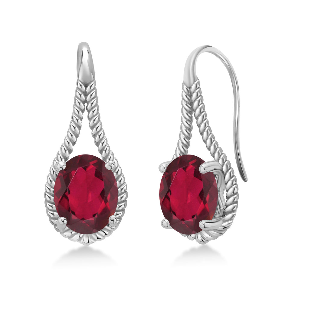 Ruby Red Mystic Quartz_Earrings in 925 Sterling Silver