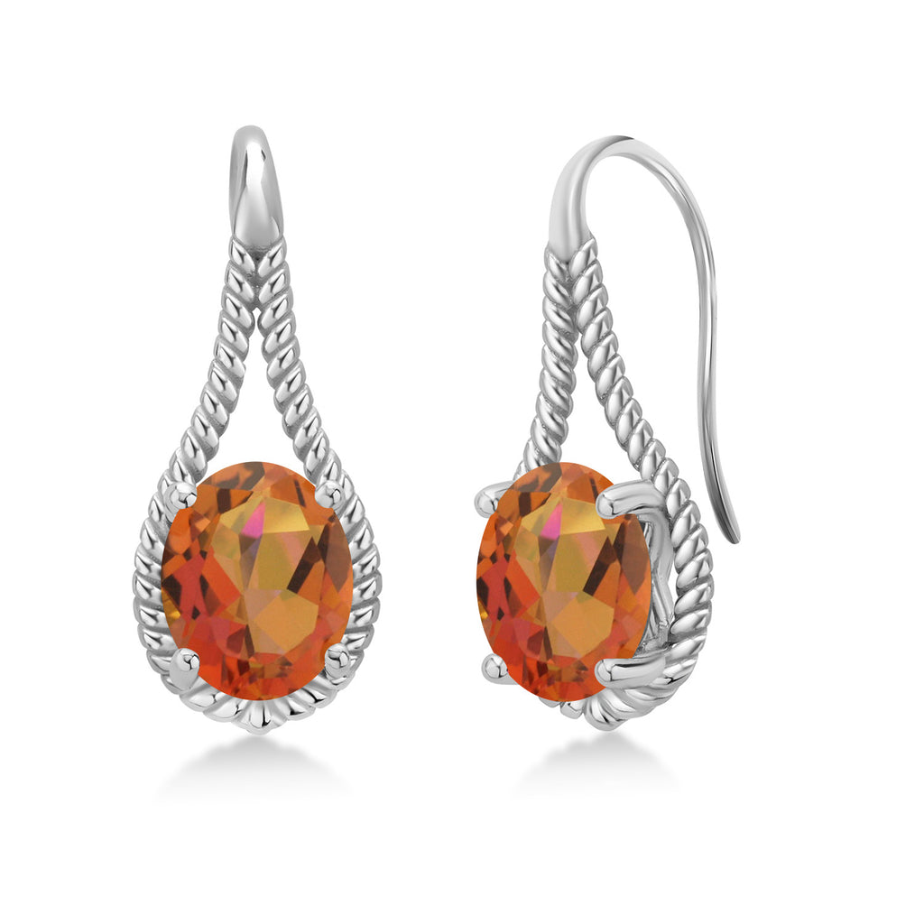 Twilight Orange Mystic Quartz_Earrings in 925 Sterling Silver
