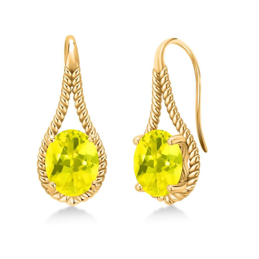 Canary Mystic Topaz_Earrings in 925 Yellow Gold Plated Silver