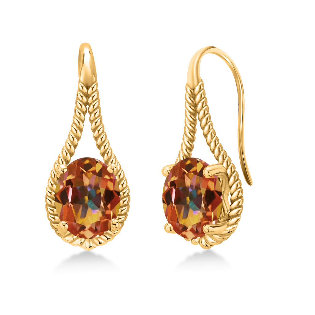 Ecstasy Mystic Topaz_Earrings in 925 Yellow Gold Plated Silver