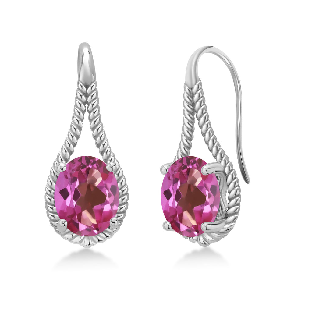 Pink Mystic Topaz_Earrings in 925 Sterling Silver
