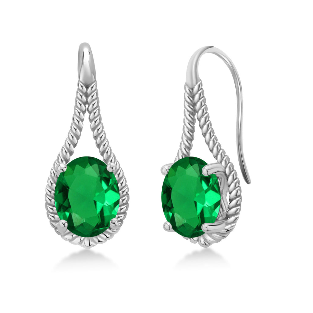 Nano Emerald - May_Earrings in 925 Sterling Silver
