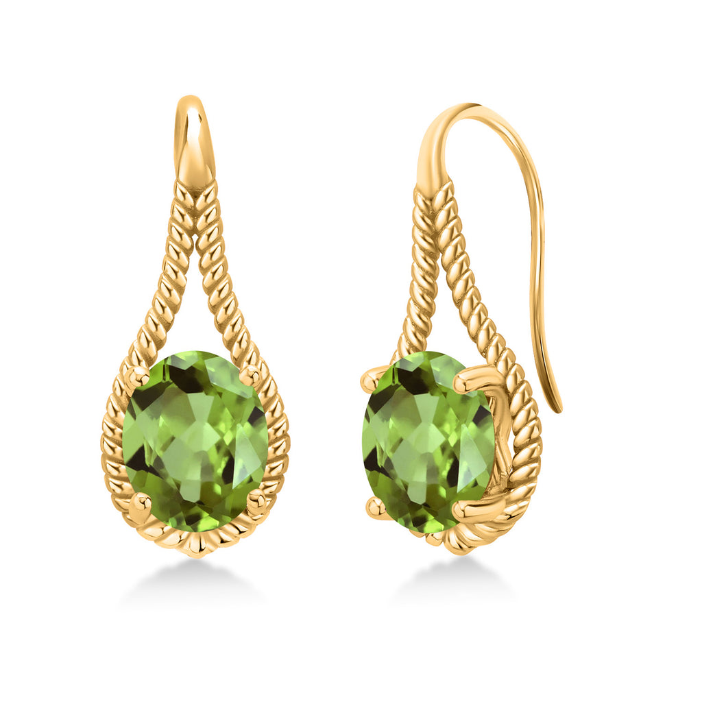 Peridot - August_Earrings in 925 Yellow Gold Plated Silver