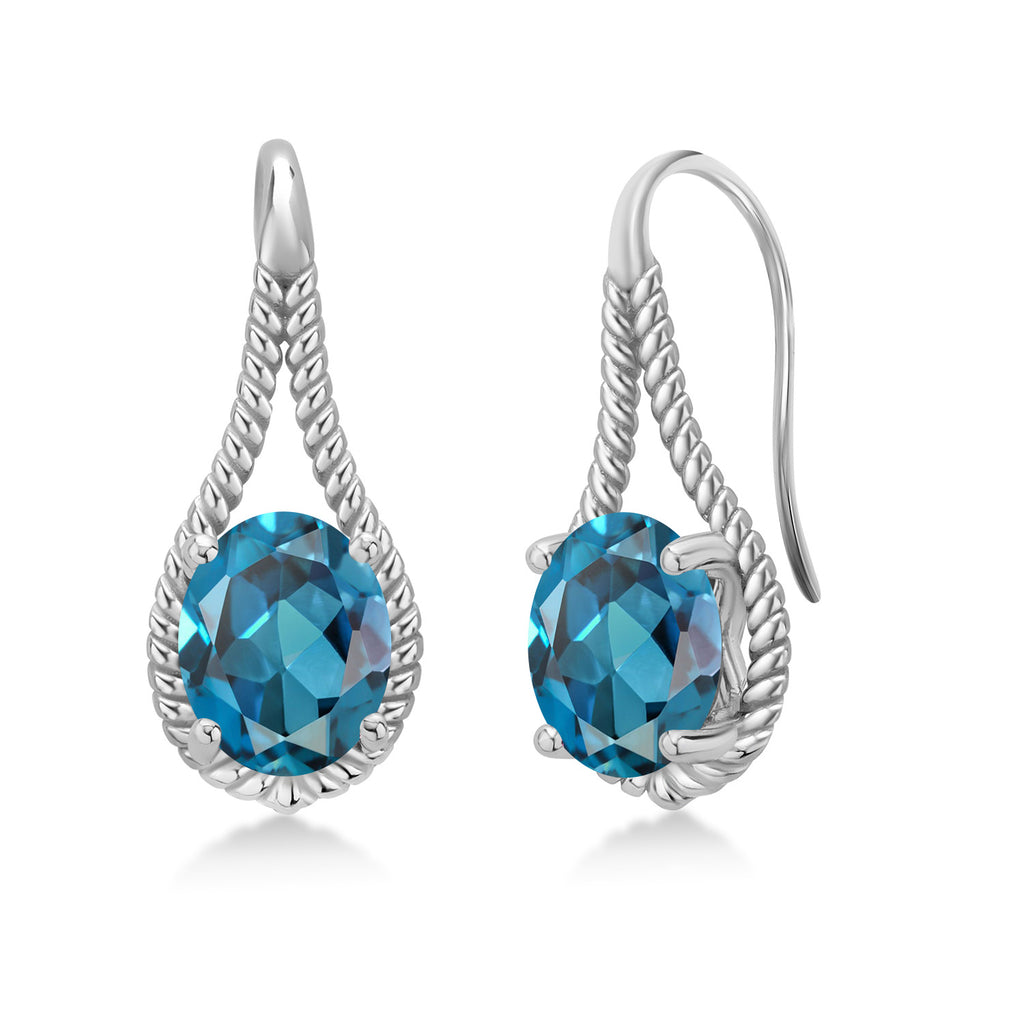 London Blue Topaz - November_Earrings in 925 Sterling Silver