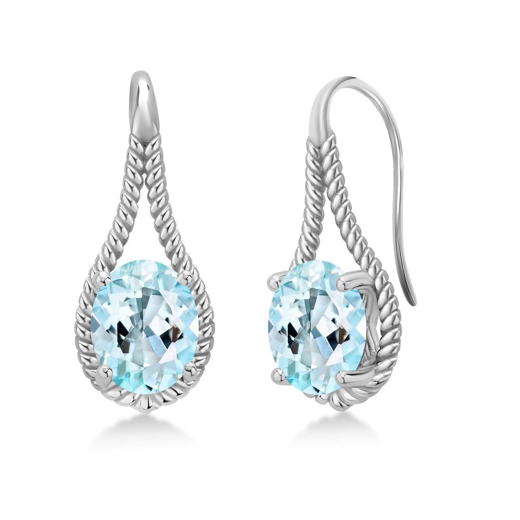 Sky Blue Topaz - November_Earrings in 925 Sterling Silver