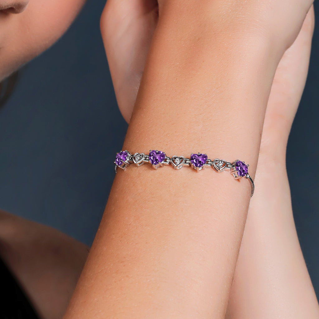 Amethyst - February_Bracelet in 925 Sterling Silver