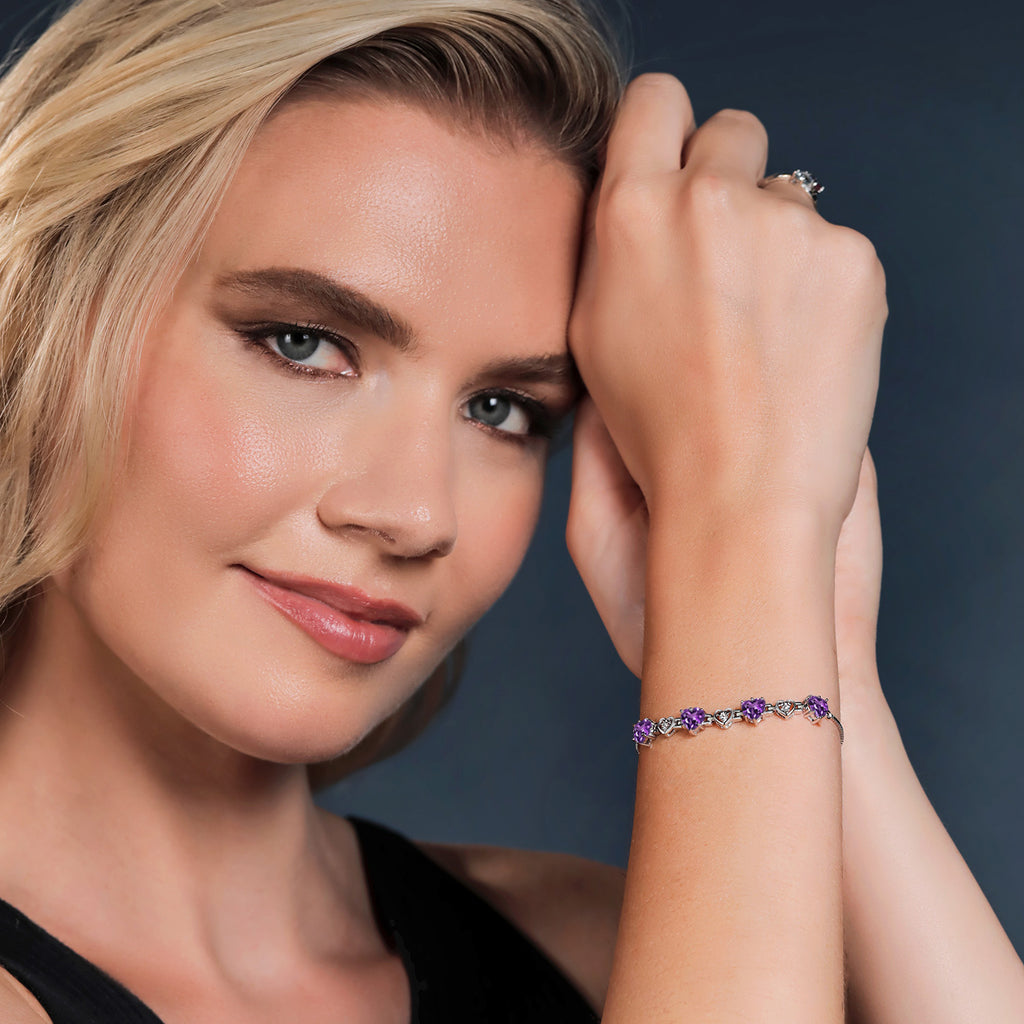 Amethyst - February_Bracelet in 925 Sterling Silver
