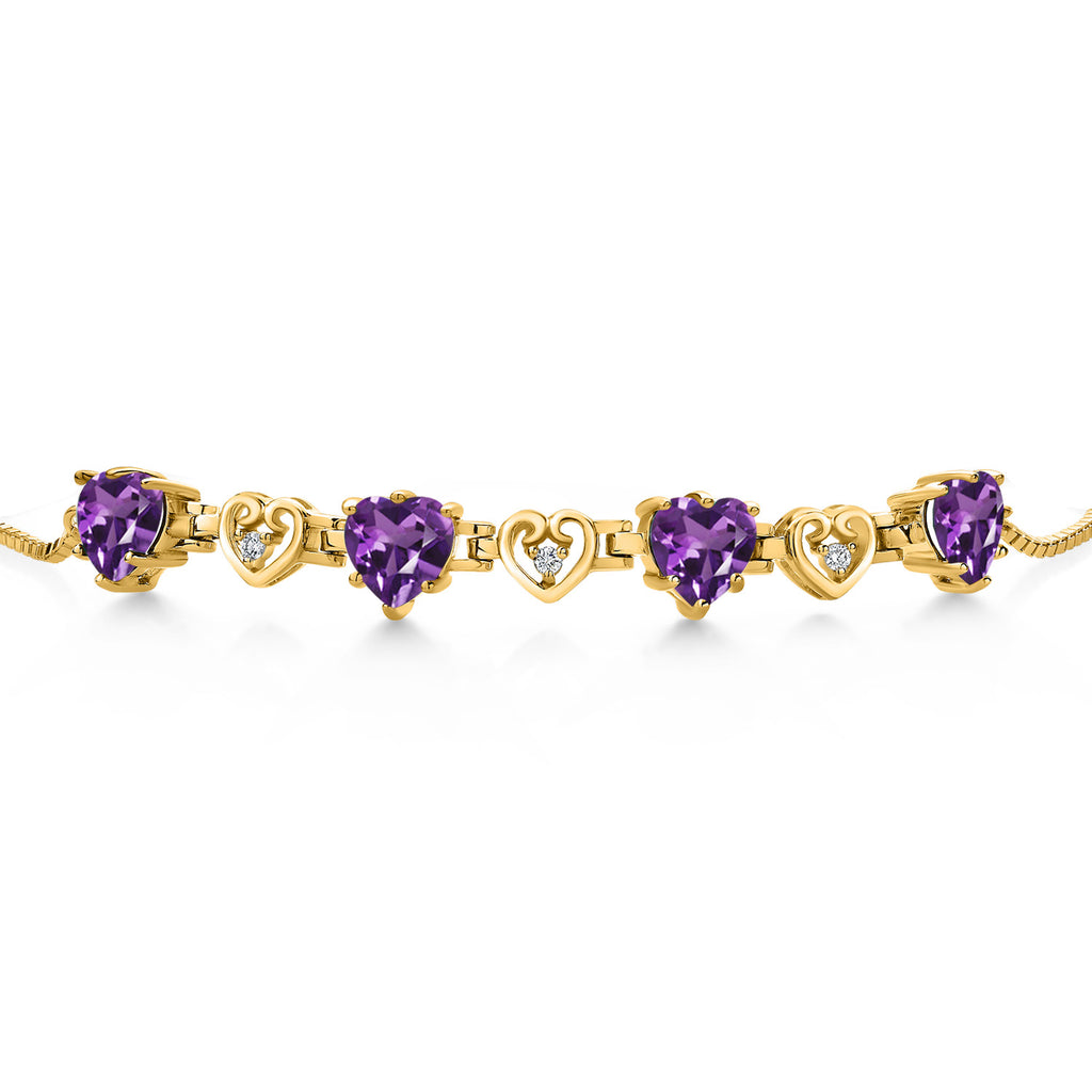 Amethyst - February_Bracelet in 925 Yellow Gold Plated Silver