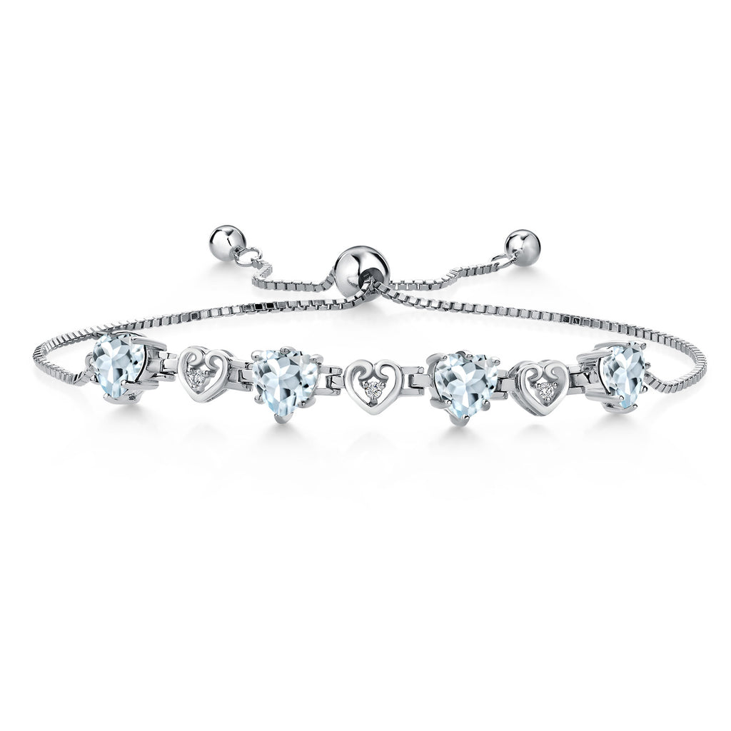 Aquamarine - March_Bracelet in 925 Sterling Silver