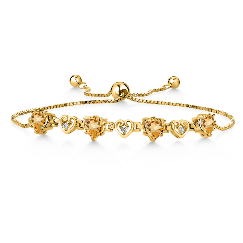 Citrine - November_Bracelet in 925 Yellow Gold Plated Silver