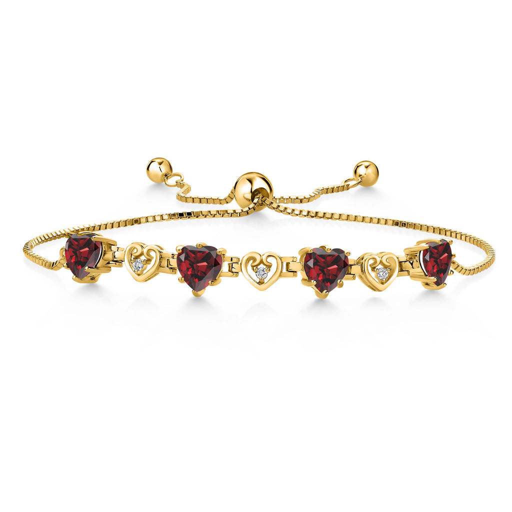 Garnet - January_Bracelet in 925 Yellow Gold Plated Silver
