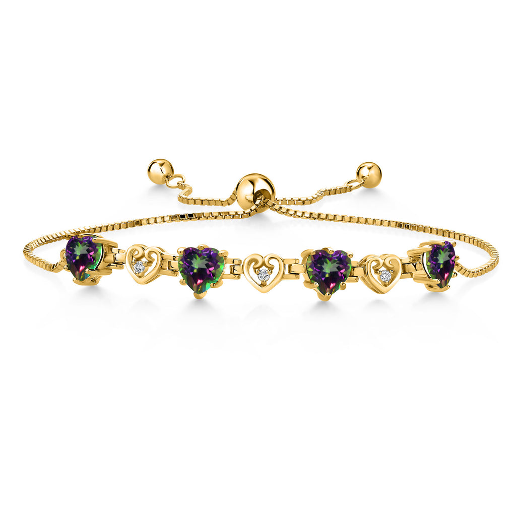 Green Mystic Topaz_Bracelet in 925 Yellow Gold Plated Silver