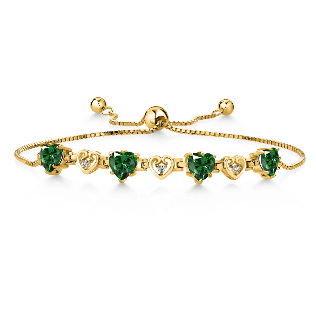 Nano Emerald - May_Bracelet in 925 Yellow Gold Plated Silver
