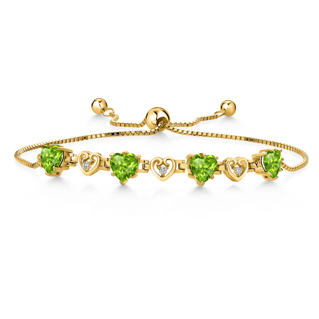 Peridot - August_Bracelet in 925 Yellow Gold Plated Silver