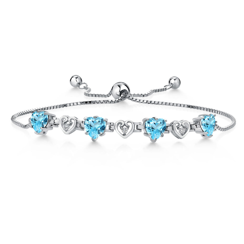 Swiss Blue Topaz - November_Bracelet in 925 Sterling Silver