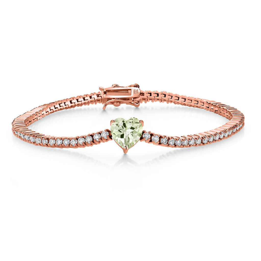 Prasiolite_Bracelet in 925 Rose Gold Plated Silver
