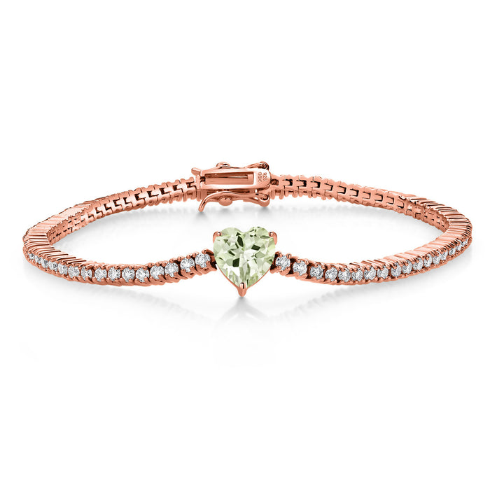 Prasiolite_Bracelet in 925 Rose Gold Plated Silver