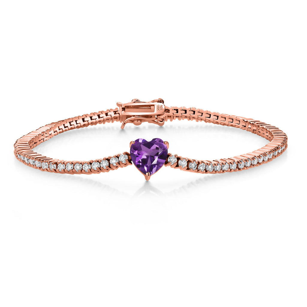 Amethyst - February_Bracelet in 925 Rose Gold Plated Silver