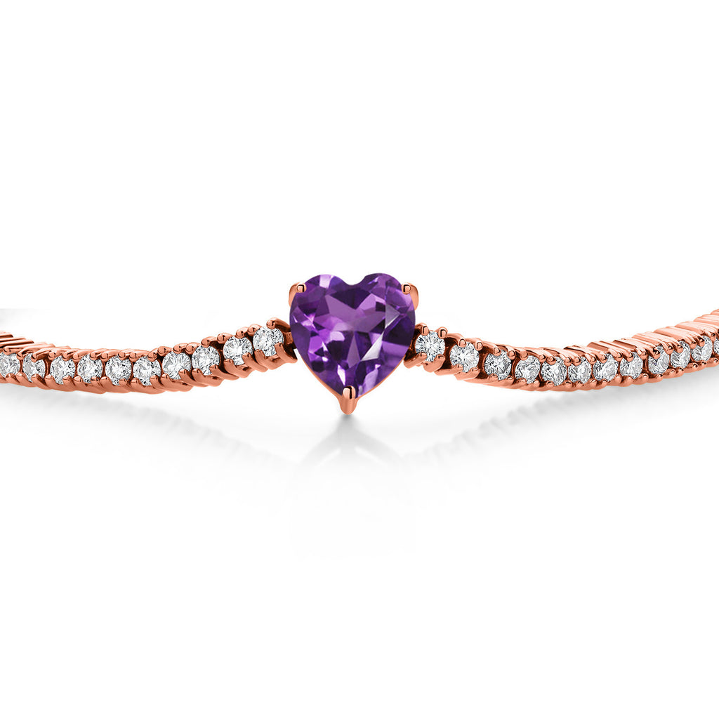 Amethyst - February_Bracelet in 925 Rose Gold Plated Silver