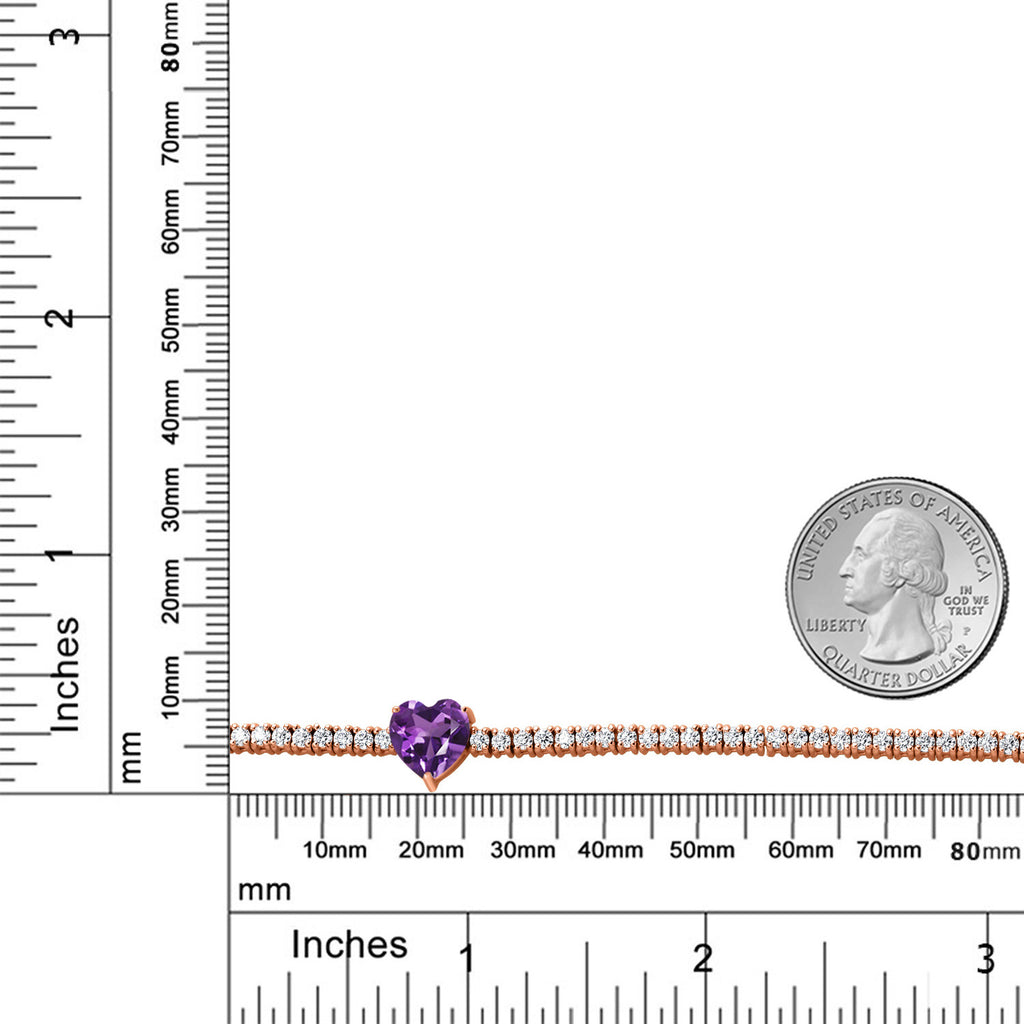 Amethyst - February_Bracelet in 925 Rose Gold Plated Silver