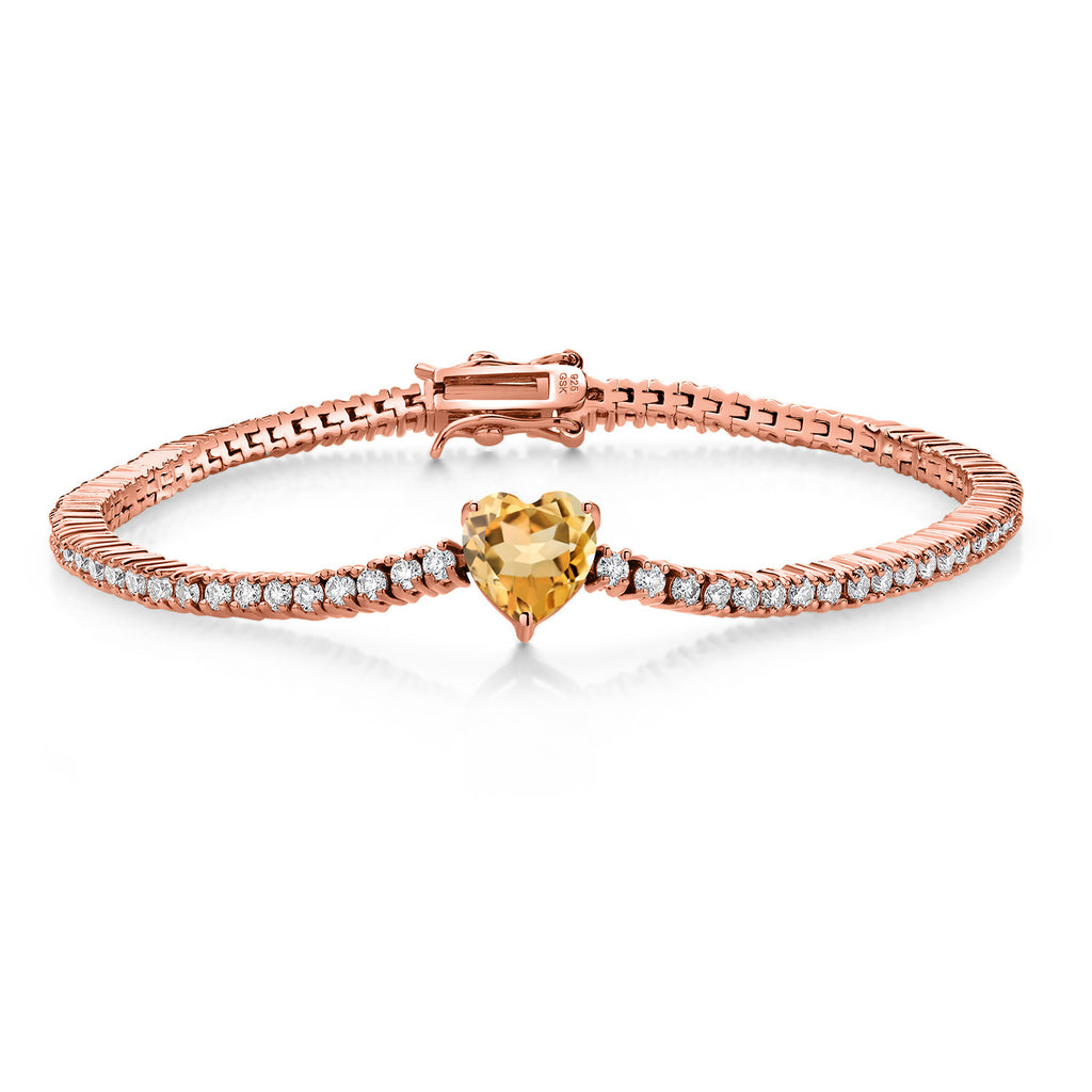 Citrine - November_Bracelet in 925 Rose Gold Plated Silver