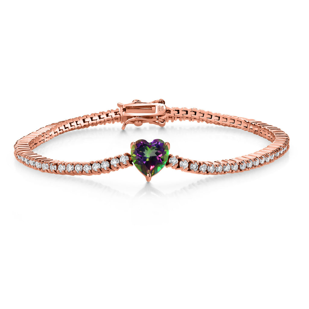 Green Mystic Topaz_Bracelet in 925 Rose Gold Plated Silver