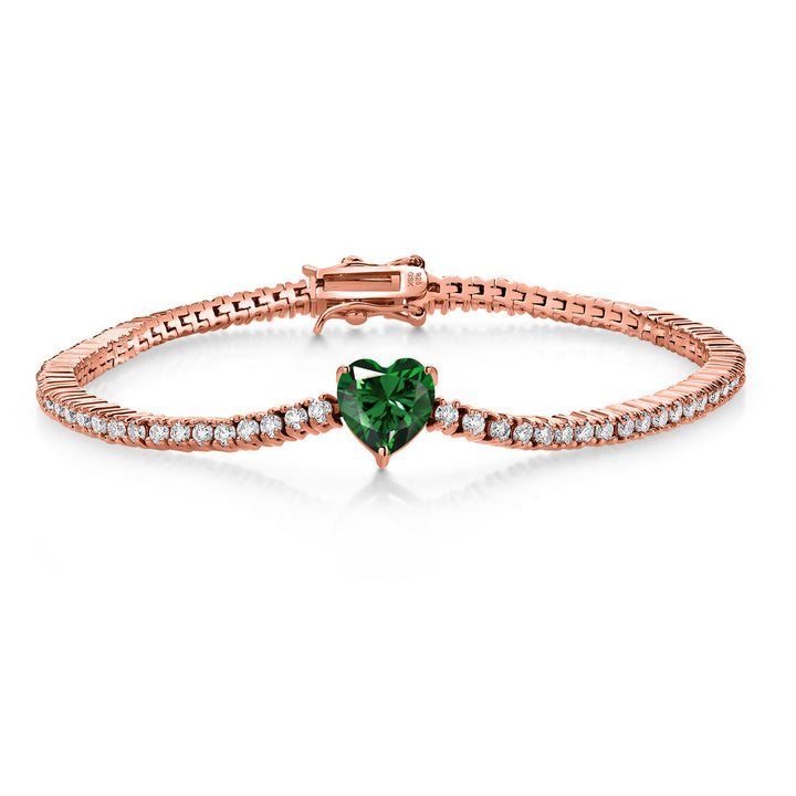 Nano Emerald - May_Bracelet in 925 Rose Gold Plated Silver