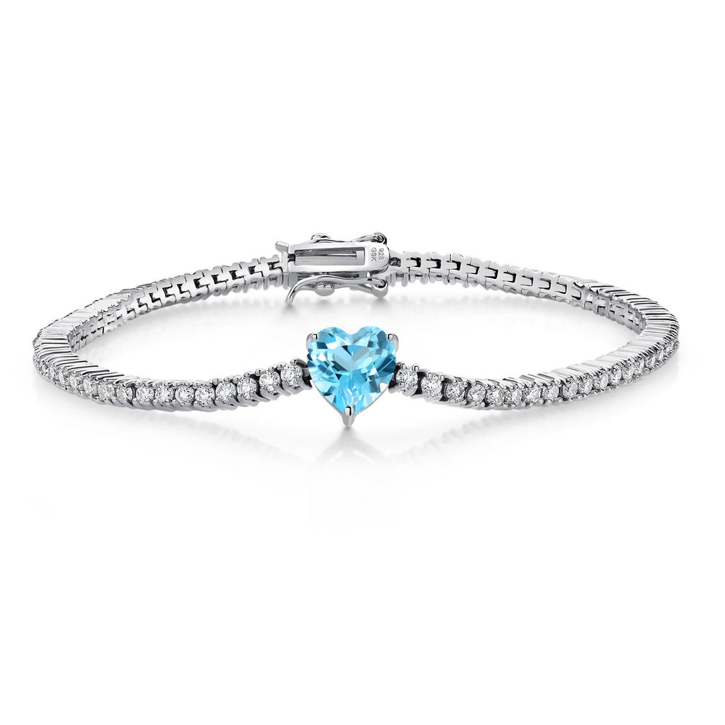 Swiss Blue Topaz - November_Bracelet in 925 Sterling Silver