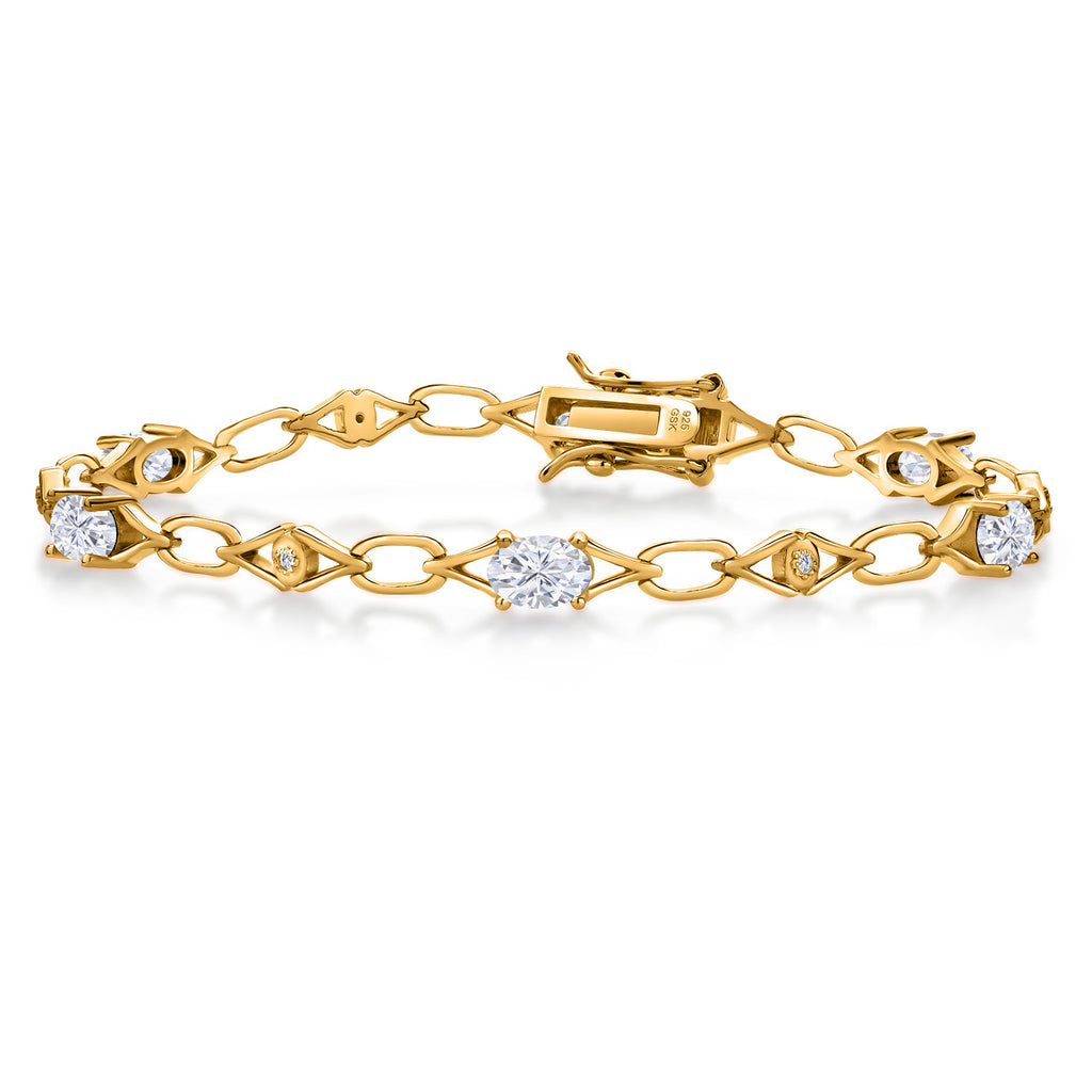Moissanite - April_Bracelet in 925 Yellow Gold Plated Silver