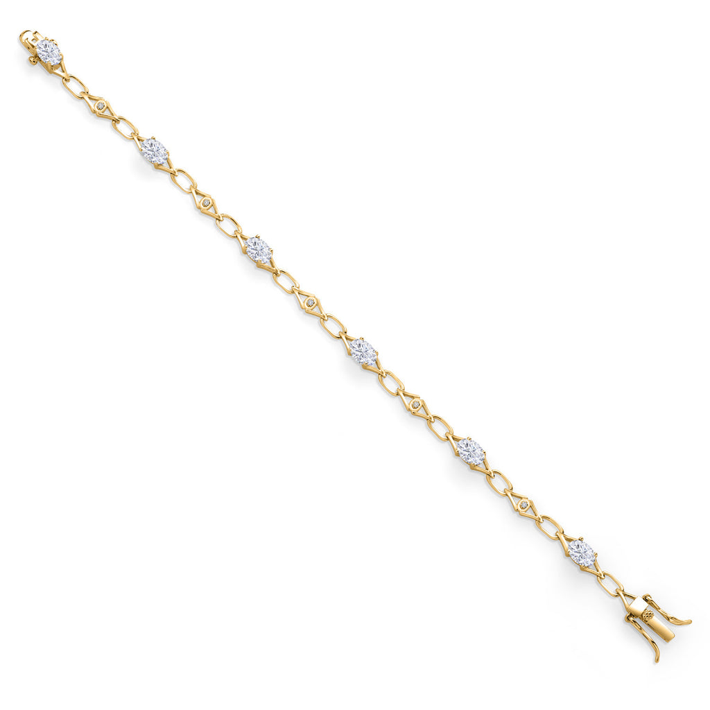 Moissanite - April_Bracelet in 925 Yellow Gold Plated Silver