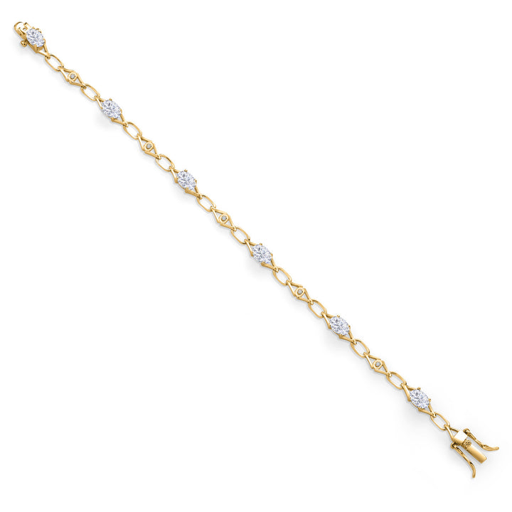 Moissanite - April_Bracelet in 925 Yellow Gold Plated Silver