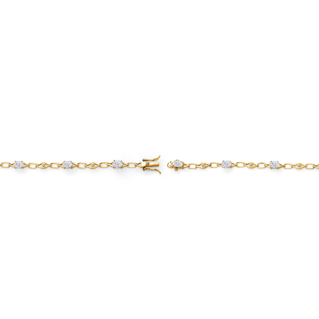 Moissanite - April_Bracelet in 925 Yellow Gold Plated Silver