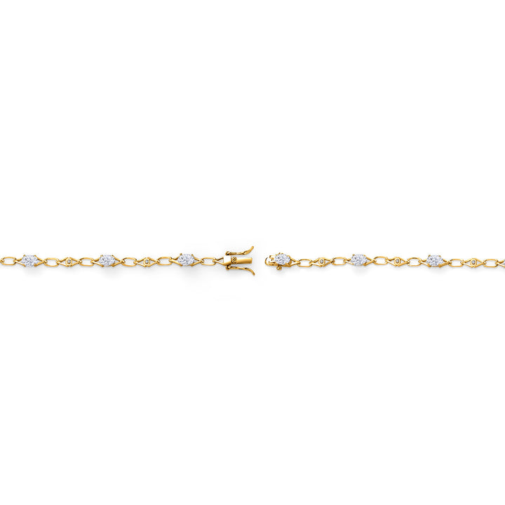 Moissanite - April_Bracelet in 925 Yellow Gold Plated Silver