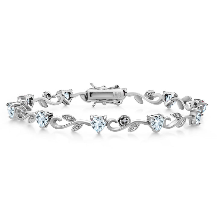 Aquamarine - March_Bracelet in 925 Sterling Silver