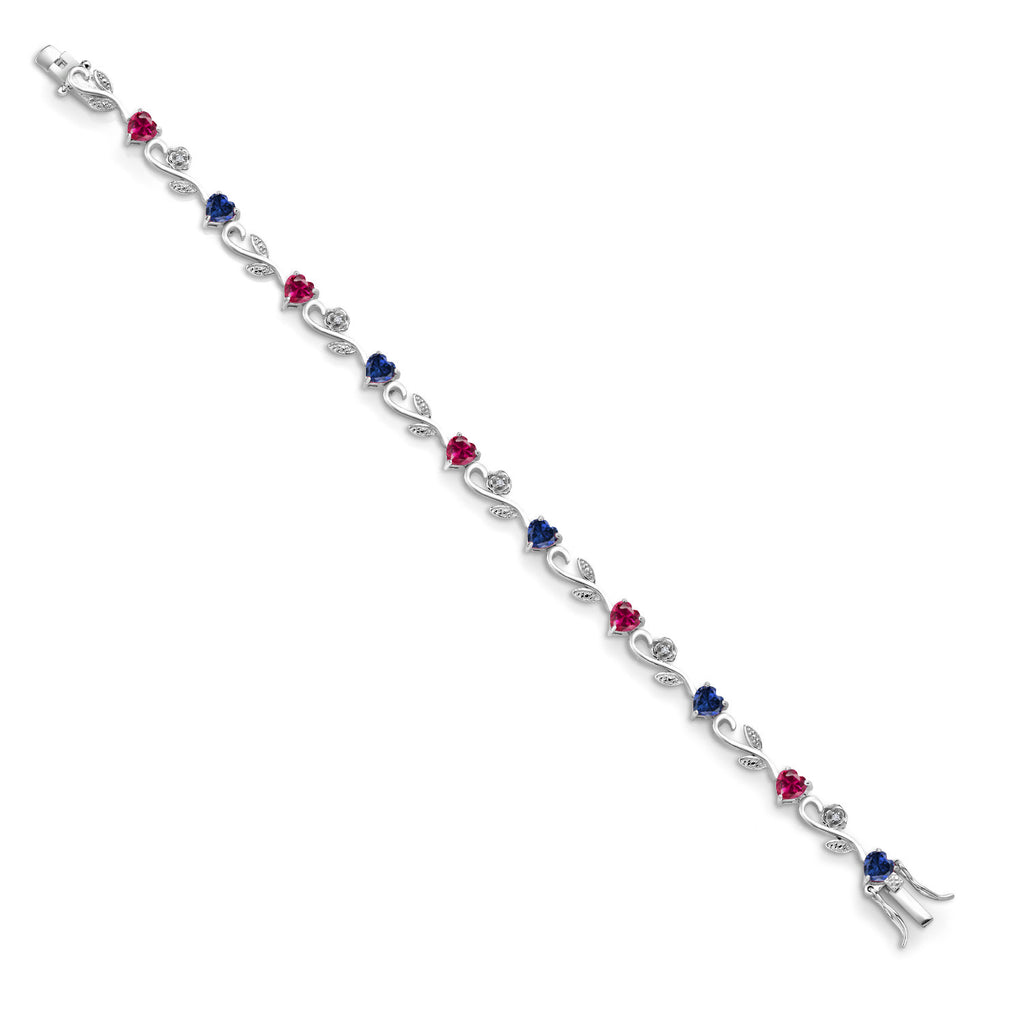 Created Sapphire - September_Bracelet in 925 Sterling Silver