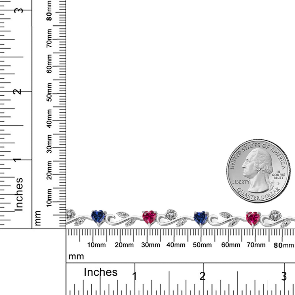 Created Sapphire - September_Bracelet in 925 Sterling Silver
