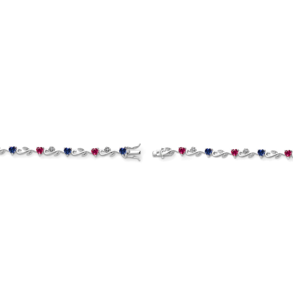 Created Sapphire - September_Bracelet in 925 Sterling Silver