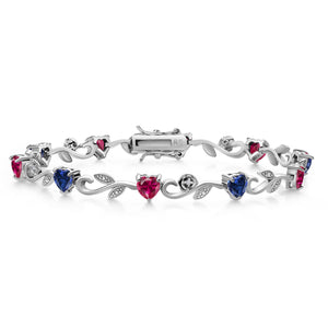 Created Sapphire - September_Bracelet in 925 Sterling Silver