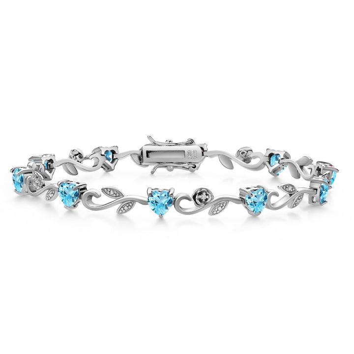Swiss Blue Topaz - November_Bracelet in 925 Sterling Silver