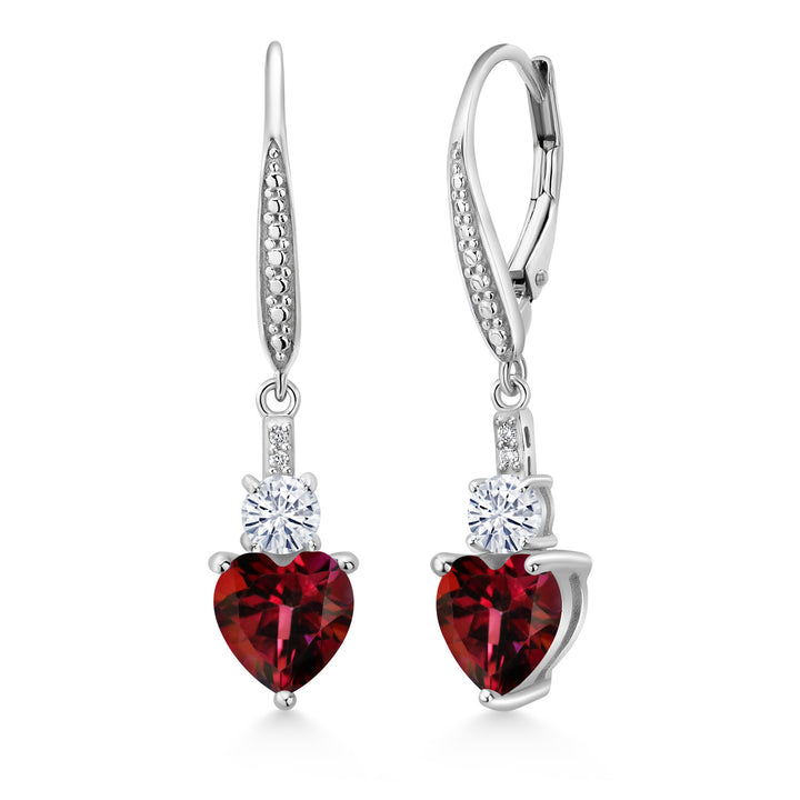 Crimson Red Mystic Topaz_Earrings in 925 Sterling Silver