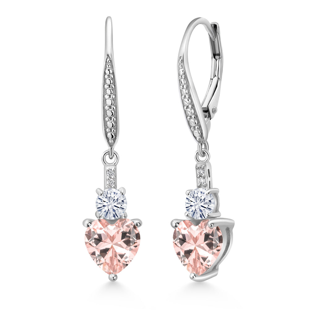 Nano Morganite - October_Earrings in 925 Sterling Silver