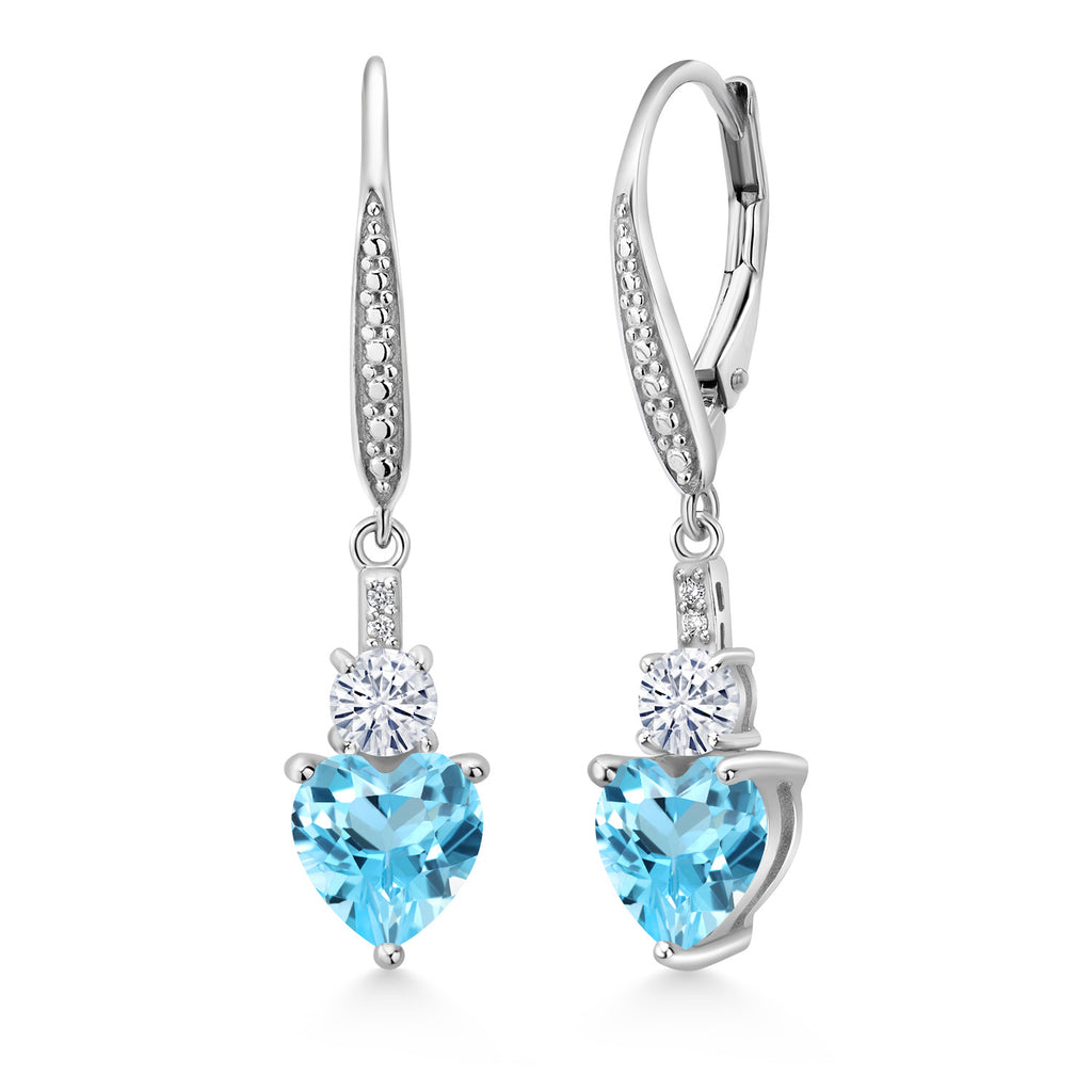 Swiss Blue Topaz - November_Earrings in 925 Sterling Silver
