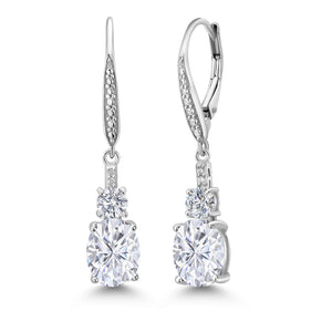Near Colorless (GH) and E - F_Earrings in 925 Sterling Silver