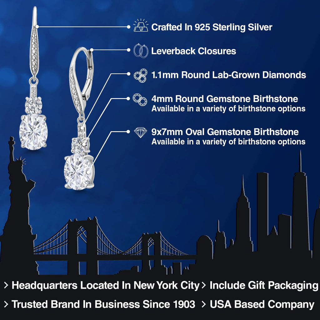 Near Colorless (GH) and E - F_Earrings in 925 Sterling Silver