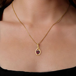 Pendant Earrings Set in 925 Yellow Gold Plated Silver
