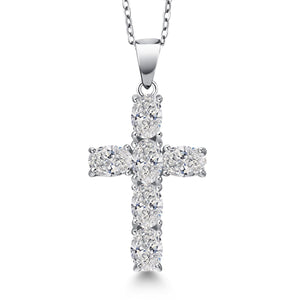 White Lab Grown Diamond_Pendant in 925 Sterling Silver