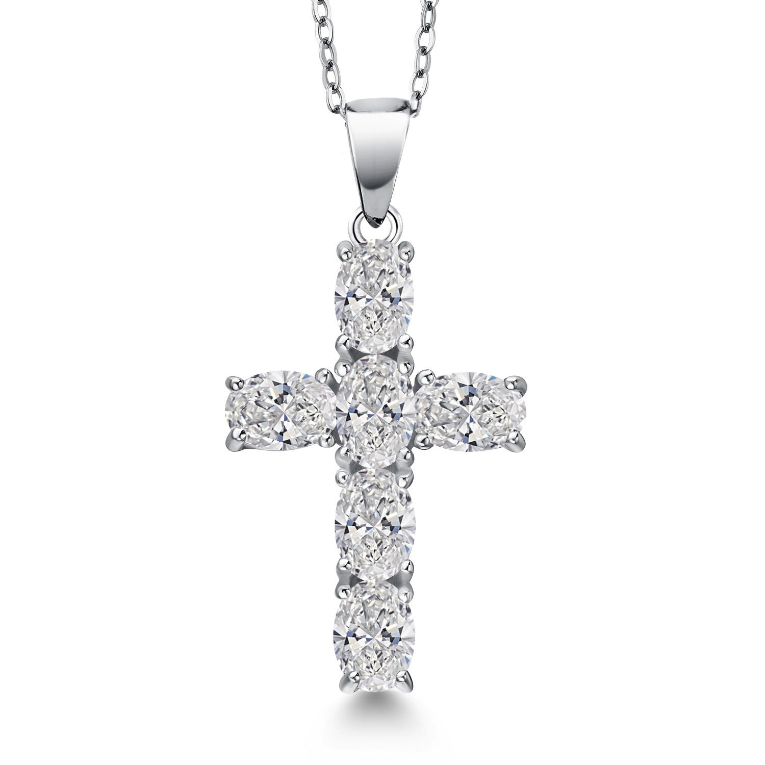 White Lab Grown Diamond_Pendant in 925 Sterling Silver