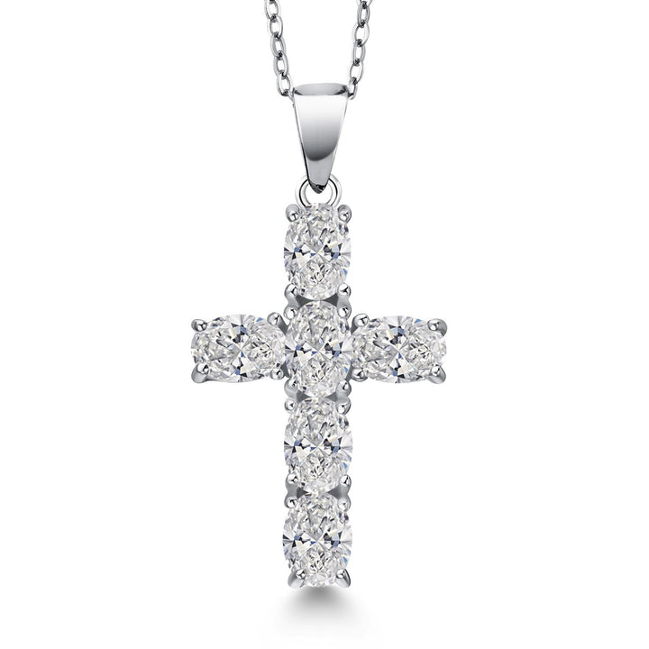 White Lab Grown Diamond_Pendant in 925 Sterling Silver